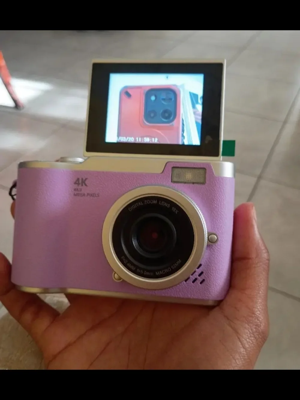 4K Digital Retro Camera with Flip ScreenPurple NEW